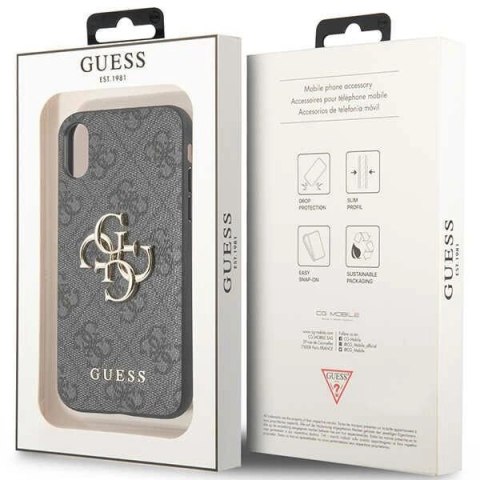 Etui Guess 4G Big Metal Logo na iPhone X / XS - szare