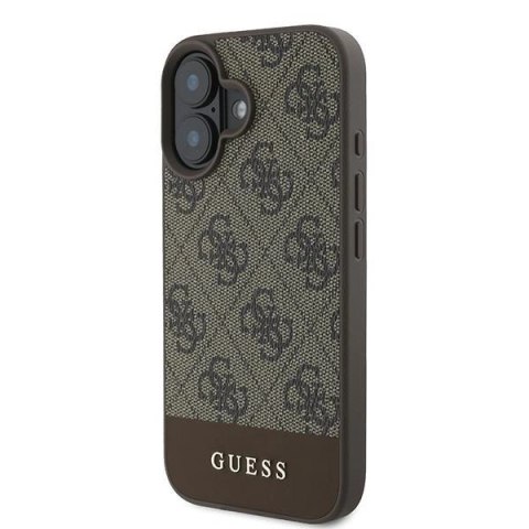 Etui Guess 4G Bottom Stripe na iPhone 16 Plus 6.7" - brązowe Etui Guess 4G Bottom Stripe na iPhone 16 Plus 6.7" - brązowe