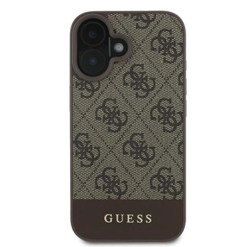 Etui Guess 4G Bottom Stripe na iPhone 16 Plus 6.7" - brązowe Etui Guess 4G Bottom Stripe na iPhone 16 Plus 6.7" - brązowe