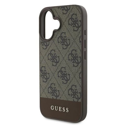 Etui Guess 4G Bottom Stripe na iPhone 16 Plus 6.7" - brązowe Etui Guess 4G Bottom Stripe na iPhone 16 Plus 6.7" - brązowe