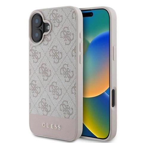 Etui Guess 4G Bottom Stripe na iPhone 16 Plus 6.7" - różowe Etui Guess 4G Bottom Stripe na iPhone 16 Plus 6.7" - różowe