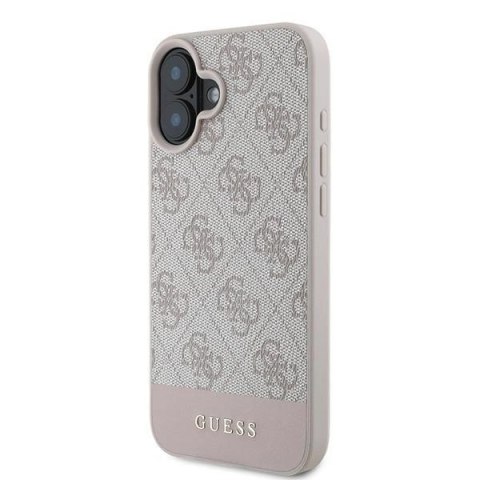 Etui Guess 4G Bottom Stripe na iPhone 16 Plus 6.7" - różowe Etui Guess 4G Bottom Stripe na iPhone 16 Plus 6.7" - różowe