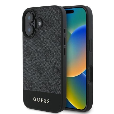 Etui Guess 4G Bottom Stripe na iPhone 16 Plus 6.7" - szare Etui Guess 4G Bottom Stripe na iPhone 16 Plus 6.7" - szare