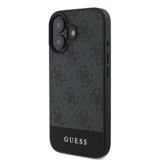 Etui Guess 4G Bottom Stripe na iPhone 16 Plus 6.7" - szare