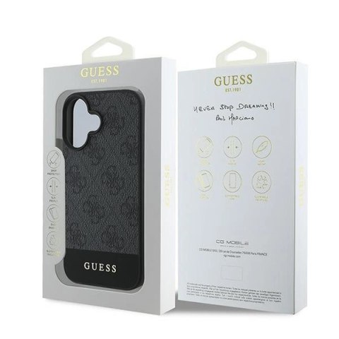 Etui Guess 4G Bottom Stripe na iPhone 16 Plus 6.7" - szare Etui Guess 4G Bottom Stripe na iPhone 16 Plus 6.7" - szare