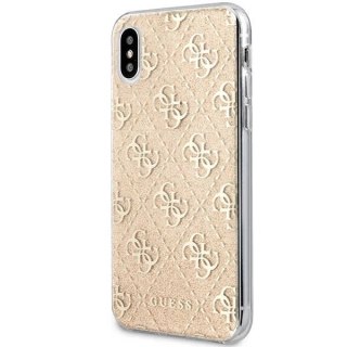 Etui Guess 4G Glitter na iPhone X / Xs - złote