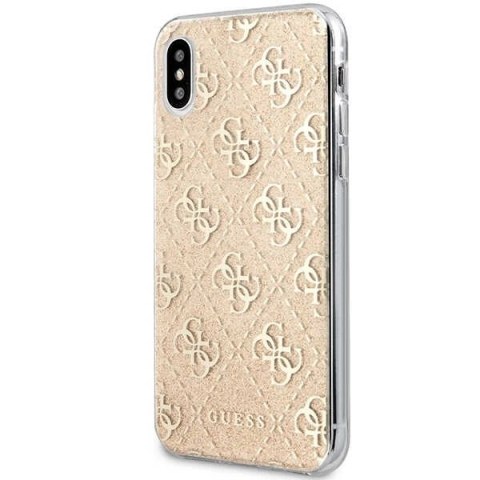 Etui Guess 4G Glitter na iPhone X / Xs - złote Etui Guess 4G Glitter na iPhone X / Xs - złote