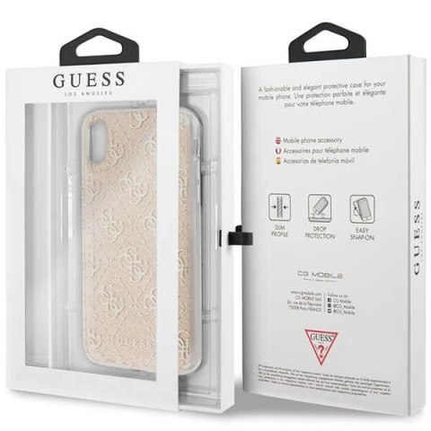 Etui Guess 4G Glitter na iPhone X / Xs - złote Etui Guess 4G Glitter na iPhone X / Xs - złote