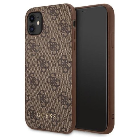 Etui Guess 4G Metal Gold Logo na iPhone 11 / Xr 6,1" - brązowe Etui Guess 4G Metal Gold Logo na iPhone 11 / Xr 6,1" - brązowe