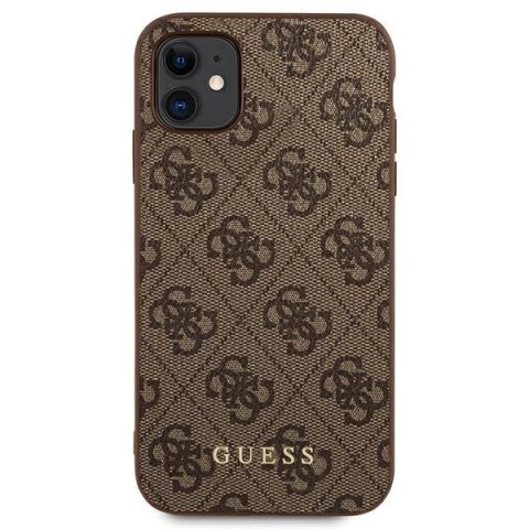 Etui Guess 4G Metal Gold Logo na iPhone 11 / Xr 6,1" - brązowe Etui Guess 4G Metal Gold Logo na iPhone 11 / Xr 6,1" - brązowe