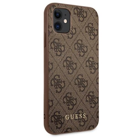 Etui Guess 4G Metal Gold Logo na iPhone 11 / Xr 6,1" - brązowe Etui Guess 4G Metal Gold Logo na iPhone 11 / Xr 6,1" - brązowe