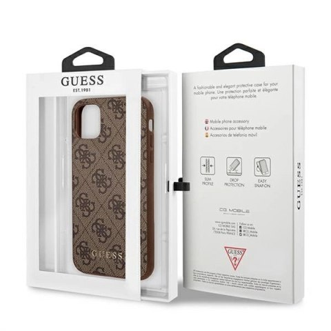 Etui Guess 4G Metal Gold Logo na iPhone 11 / Xr 6,1" - brązowe Etui Guess 4G Metal Gold Logo na iPhone 11 / Xr 6,1" - brązowe