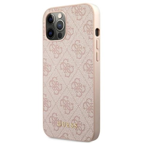 Etui Guess 4G Metal Gold Logo na iPhone 12 / 12 Pro 6,1" - różowe Etui Guess 4G Metal Gold Logo na iPhone 12 / 12 Pro 6,1" - różowe