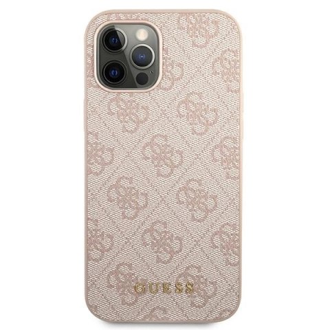 Etui Guess 4G Metal Gold Logo na iPhone 12 / 12 Pro 6,1" - różowe Etui Guess 4G Metal Gold Logo na iPhone 12 / 12 Pro 6,1" - różowe