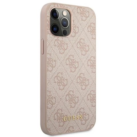 Etui Guess 4G Metal Gold Logo na iPhone 12 / 12 Pro 6,1" - różowe Etui Guess 4G Metal Gold Logo na iPhone 12 / 12 Pro 6,1" - różowe