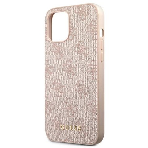 Etui Guess 4G Metal Gold Logo na iPhone 12 / 12 Pro 6,1" - różowe Etui Guess 4G Metal Gold Logo na iPhone 12 / 12 Pro 6,1" - różowe