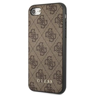 Etui Guess 4G Metal Gold Logo na iPhone SE 2022 / 2020 / 7 / 8 - brązowe