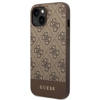 Etui Guess 4G Stripe Collection na iPhone 14 Plus / 15 Plus 6.7" - brązowe