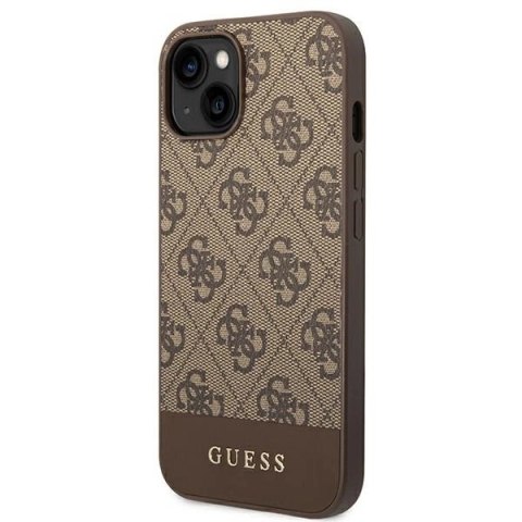 Etui Guess 4G Stripe Collection na iPhone 14 Plus / 15 Plus 6.7" - brązowe
