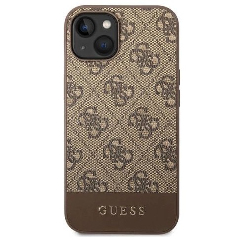 Etui Guess 4G Stripe Collection na iPhone 14 Plus / 15 Plus 6.7" - brązowe