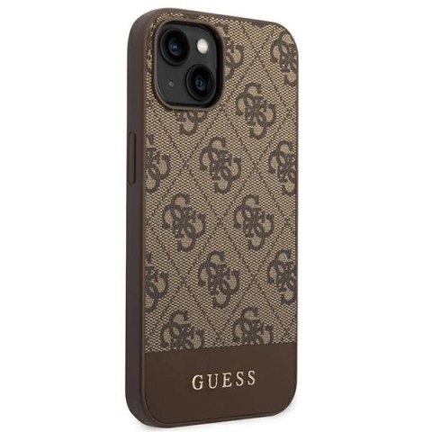 Etui Guess 4G Stripe Collection na iPhone 14 Plus / 15 Plus 6.7" - brązowe