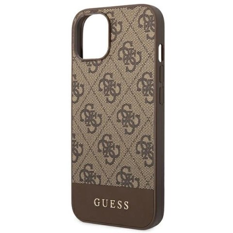 Etui Guess 4G Stripe Collection na iPhone 14 Plus / 15 Plus 6.7" - brązowe