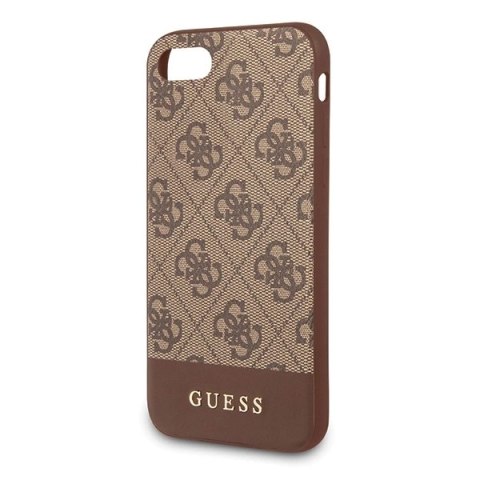 Etui Guess 4G Stripe Collection na iPhone 7 / 8 / SE 2020 / SE 2022 - brązowe