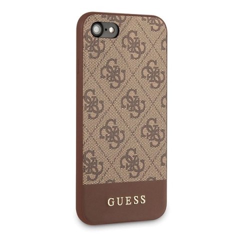 Etui Guess 4G Stripe Collection na iPhone 7 / 8 / SE 2020 / SE 2022 - brązowe