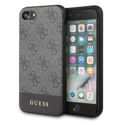 Etui Guess 4G Stripe Collection na iPhone 7 / 8 / SE 2020 / SE 2022 - szare Etui Guess 4G Stripe Collection na iPhone 7 / 8 / SE 2020 / SE 2022 - szare