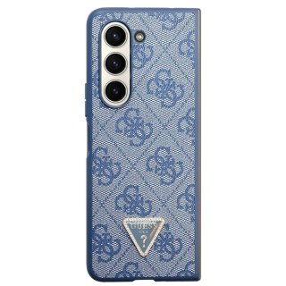 Etui Guess 4G Triangle Strass na Samsung Galaxy Z Fold 5 - niebieskie