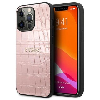 Etui Guess Croco Strap Collection na iPhone 13 Pro / 13 6,1" - różowe
