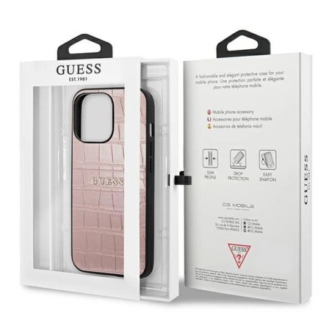 Etui Guess Croco Strap Collection na iPhone 13 Pro / 13 6,1" - różowe Etui Guess Croco Strap Collection na iPhone 13 Pro / 13 6,1" - różowe