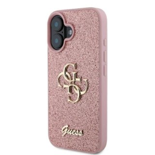 Etui Guess Fixed Glitter Big 4G na iPhone 16 Plus 6.7" - różowe