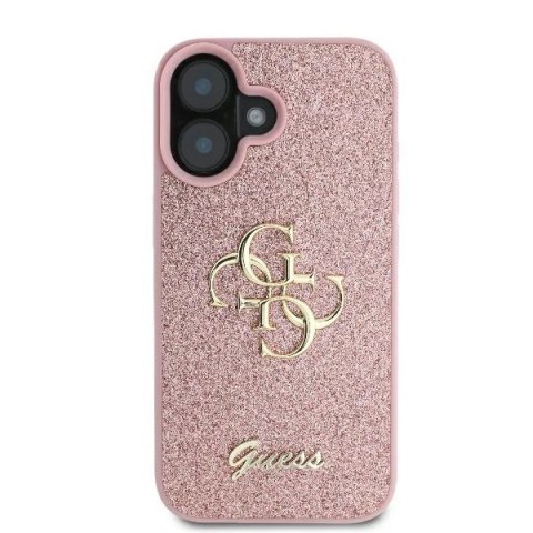 Etui Guess Fixed Glitter Big 4G na iPhone 16 Plus 6.7" - różowe Etui Guess Fixed Glitter Big 4G na iPhone 16 Plus 6.7" - różowe