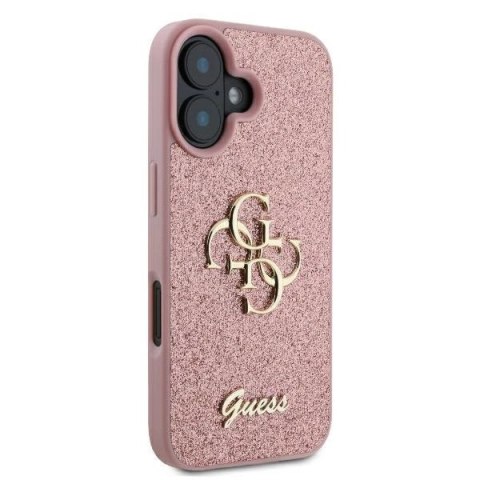 Etui Guess Fixed Glitter Big 4G na iPhone 16 Plus 6.7" - różowe Etui Guess Fixed Glitter Big 4G na iPhone 16 Plus 6.7" - różowe