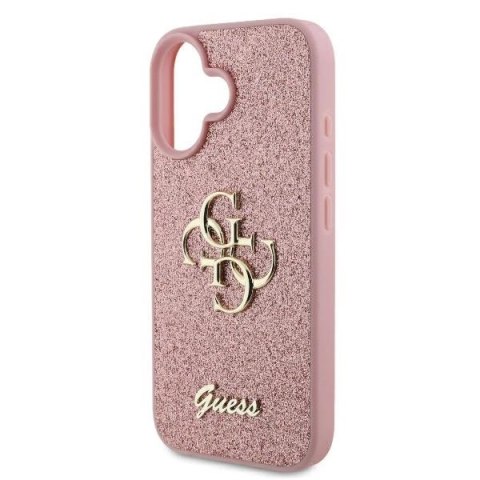 Etui Guess Fixed Glitter Big 4G na iPhone 16 Plus 6.7" - różowe Etui Guess Fixed Glitter Big 4G na iPhone 16 Plus 6.7" - różowe