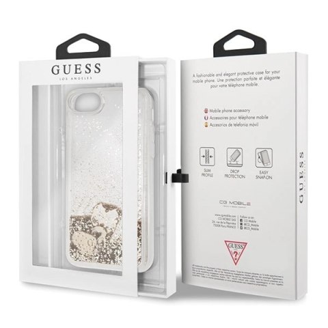 Etui Guess Glitter Hearts na iPhone 7 / 8 / SE 2020 / SE 2022 - złote Etui Guess Glitter Hearts na iPhone 7 / 8 / SE 2020 / SE 2022 - złote
