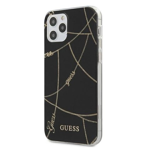 Etui Guess Gold Chain Collection na iPhone 12 Pro Max 6,7" - czarne Etui Guess Gold Chain Collection na iPhone 12 Pro Max 6,7" - czarne