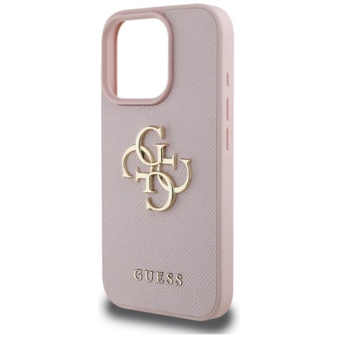 Etui Guess Grained Big 4G Logo Small Classic Logo na iPhone 16 Pro Max - różowe Etui Guess Grained Big 4G Logo Small Classic Logo na iPhone 16 Pro Max - różowe