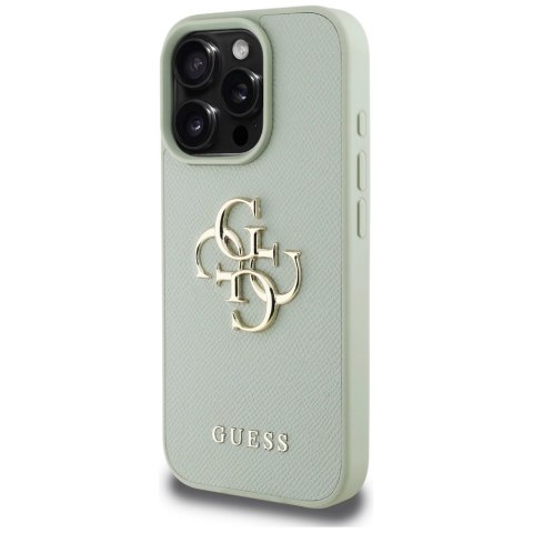 Etui Guess Grained Big 4G Logo Small Classic Logo na iPhone 16 Pro Max - zielone