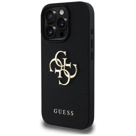 Etui Guess Grained Big 4G Logo Small Classic Logo na iPhone 16 Pro - czarne Etui Guess Grained Big 4G Logo Small Classic Logo na iPhone 16 Pro - czarne