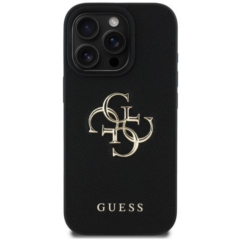 Etui Guess Grained Big 4G Logo Small Classic Logo na iPhone 16 Pro - czarne Etui Guess Grained Big 4G Logo Small Classic Logo na iPhone 16 Pro - czarne