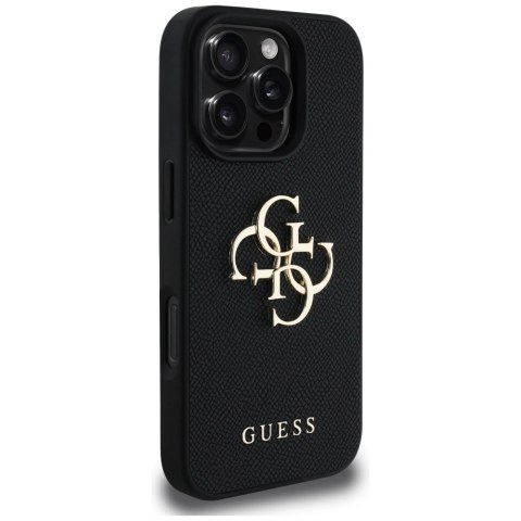 Etui Guess Grained Big 4G Logo Small Classic Logo na iPhone 16 Pro - czarne Etui Guess Grained Big 4G Logo Small Classic Logo na iPhone 16 Pro - czarne