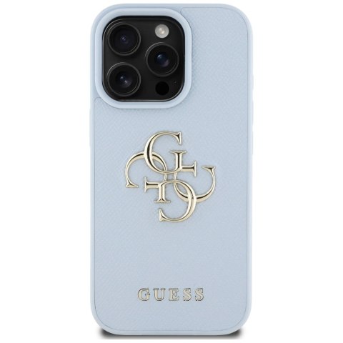 Etui Guess Grained Big 4G Logo Small Classic Logo na iPhone 16 Pro - niebieskie Etui Guess Grained Big 4G Logo Small Classic Logo na iPhone 16 Pro - niebieskie