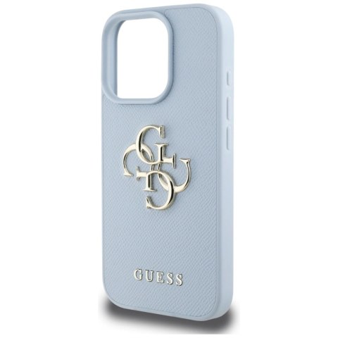 Etui Guess Grained Big 4G Logo Small Classic Logo na iPhone 16 Pro - niebieskie Etui Guess Grained Big 4G Logo Small Classic Logo na iPhone 16 Pro - niebieskie