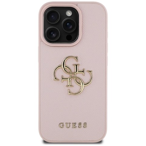 Etui Guess Grained Big 4G Logo Small Classic Logo na iPhone 16 Pro - różowe Etui Guess Grained Big 4G Logo Small Classic Logo na iPhone 16 Pro - różowe