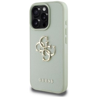 Etui Guess Grained Big 4G Logo Small Classic Logo na iPhone 16 Pro - zielone