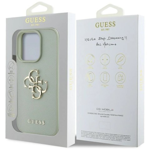 Etui Guess Grained Big 4G Logo Small Classic Logo na iPhone 16 Pro - zielone Etui Guess Grained Big 4G Logo Small Classic Logo na iPhone 16 Pro - zielone