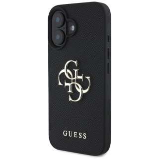 Etui Guess Grained Big 4G Logo Small Classic Logo na iPhone 16 - czarne