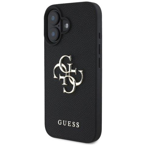 Etui Guess Grained Big 4G Logo Small Classic Logo na iPhone 16 - czarne Etui Guess Grained Big 4G Logo Small Classic Logo na iPhone 16 - czarne